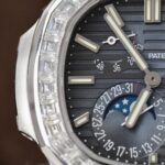 Patek Philippe Nautilus 5724G Refined Dial Replica Watch Custom Diamonds Moissanite Baguette 40mm - Image 7