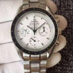Replica Omega Speedmaster Snoopy White Dial SS Bracelet Manual Winding Chrono Movement