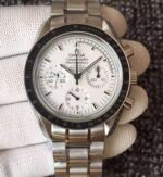 Replica Omega Speedmaster Snoopy White Dial SS Bracelet Manual Winding Chrono Movement
