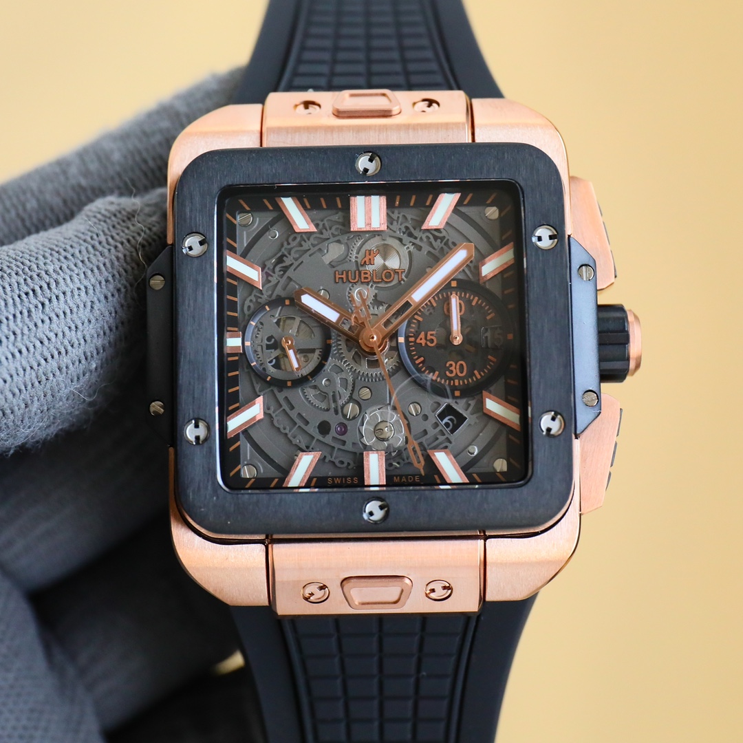 353193FE-0AC2-204F-FF0F-CF01BB60C2E5.jpg HUBLOT SQUARE BANG UNICO 45mm Rubber Strap(1:1 replica) - Image 1