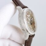 Fake Patek Philippe Replica Watch 4948G-001 Complications Ladies Annual Calendar Moon Phase 38mm Black Tahitian Mother of Pearl Arabic White Gold Diamond Set Leather(1:1 replica) - Image 5