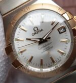 Replica Omega V6 Constellation 35mm White Dial YG Bezel SS Bracelet A2500 - Image 3