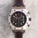 Replica Audemars Piguet JF Royal Oak Offshore Black Theme Black Leather Strap A3126
