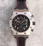 Replica Audemars Piguet JF Royal Oak Offshore Black Theme Black Leather Strap A3126