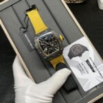 Swiss Replica Richard Mille RM 12-01 Tourbillon Watch ?C Bold Yellow Fabric Strap, Carbon Fiber Barrel Case, Skeleton Dial - Image 10