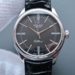 Replica Rolex MK Cellini Time 50509 Black Dial Leather Strap A3165