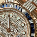 Rolex Replica 11 Watch GMT Master II Gold Wrapped Moissanite Diamond Sapphire 40mm - Image 5