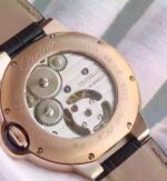 Replica Cartier Ballon de Cartier 46MM Tourbillon RG White Dial Leather Strap Flying Tour - Image 7