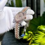 Rolex DateJust Replica Watch Custom Gold Wrapped + Moissanite Diamonds Hong Kong 41mm - Image 5
