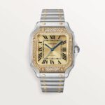 fake cartier watch Santos medium model Manufacture mechanical movement with automatic winding caliber 1847(1:1 replica)