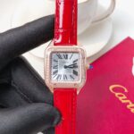Santos Demoisell Santos Platinum Diamonds Collection – Steel Mini – Red(1:1 replica) - Image 5