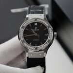 Hublot Replica 1:1 Watch Classic Fusion Black Moissanite Diamonds Factory HB 42mm - Image 4