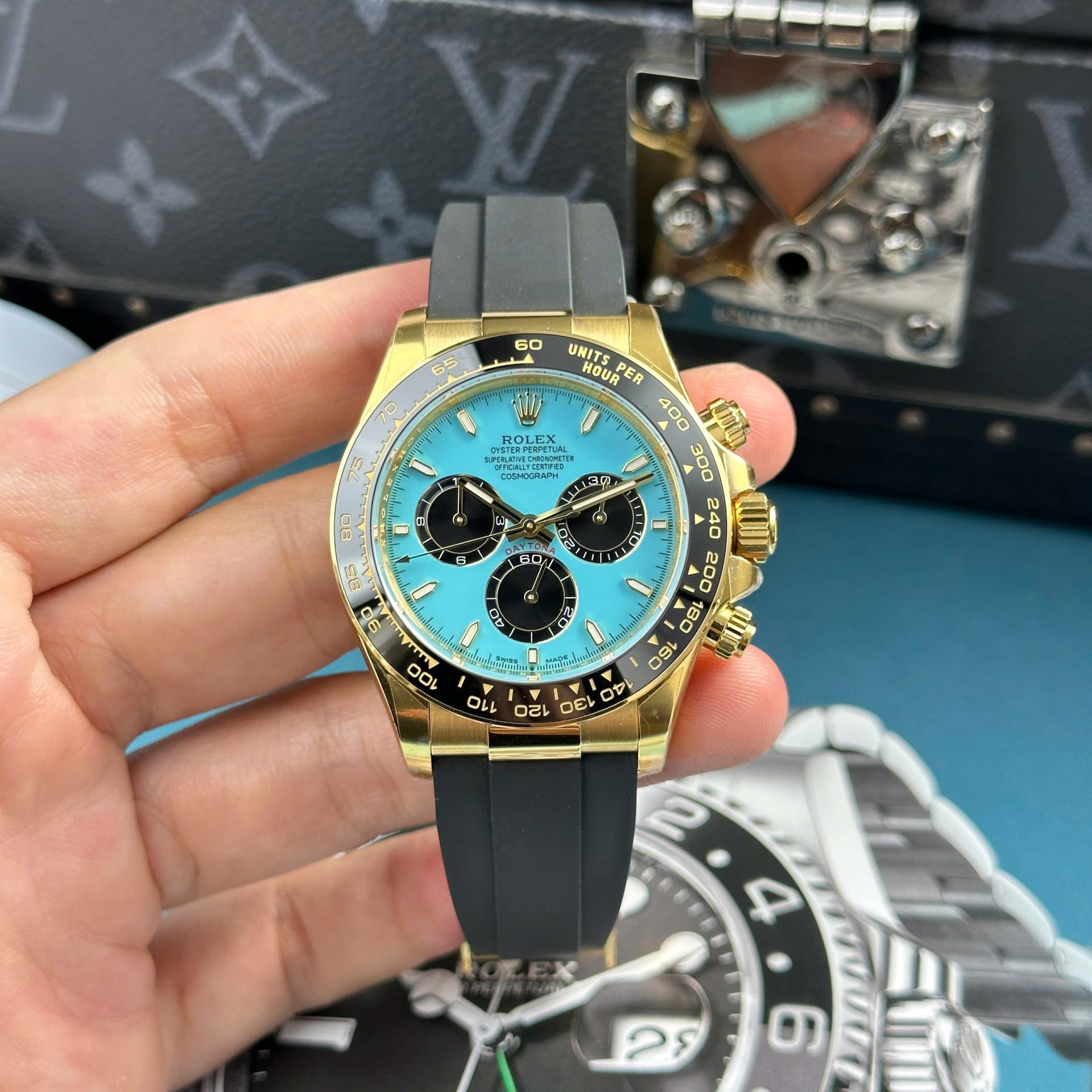38121937-989D-753F-5ACB-15E83030508B.jpg Rolex Cosmograph Daytona 126518LN Copies Watches Turquoise Blue Lacquer Dial THB Factory 40mm - Image 1