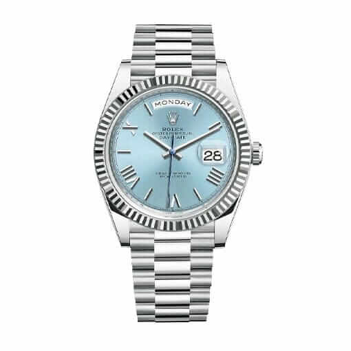 3826D719-E007-6FCE-09F0-1F48F83ACDAB.jpg Rolex Day Date Ice Blue Grooved Replica - Image 1