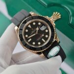 Rolex Yacht-Master 18K Rose Gold Case Replica Watch Black Dial 40mm - Image 4
