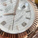 Rolex Land-Dweller 127235 Rose Gold Honeycomb Motif Dial Luxury Fake Watches 40mm - Image 8