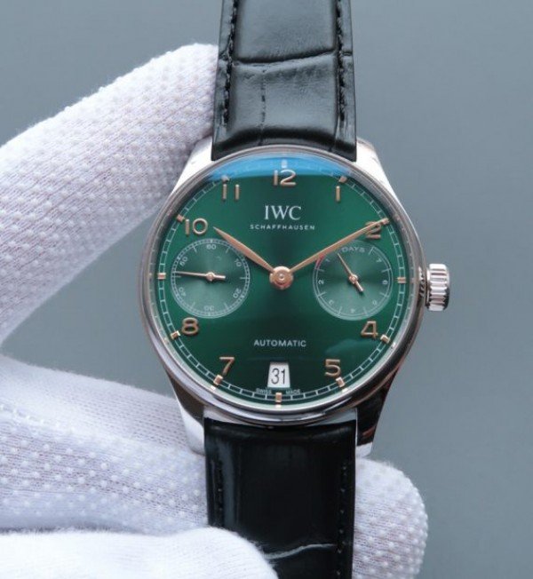 39DAD229-0A87-3385-FD13-2188EFD80600.jpg Replica IWC ZF Portuguese IW500708 Green Dial Rose Gold Markers A52010 V5 - Image 1