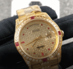 Rolex Datejust 116625 Yellow Gold Diamond Dial Iced Out Replica - Image 2