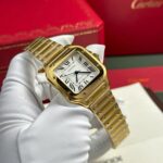 Cartier Santos Yellow Replica Watch White Dial BV Factory 35mm - Image 3
