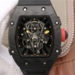 Replica Richard Mille RM027-03 Full Black Carbon Skeleton Dial Black Rubber Strap 6T51