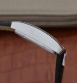 Replica Cartier Tank MC SS Black Textured Dial Black Leather Strap - Image 5