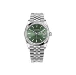 ROLEX Rolex Datejust Water Resistant/Date Ladies Automatic Mechanical Watch Mint Green Dial 36mm Silver Steel Memorial Strap m126200-0023(1:1 replica)