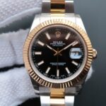 Replica Rolex DateJust II 41mm SS/YG Black Dial Lumed Marker SS/YG Bracelet A3136