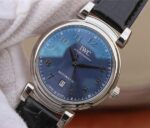 Replica IWC TW Da Vinci IW3566 Blue Dial Black Leather Strap A2892 - Image 2