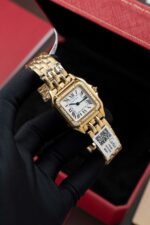 Cartier Panthere WJPN0015 White Dial Replica Watch Bezel Diamonds Moissanite 27x37mm - Image 4