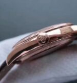 Replica Rolex MK Cellini Time 50505 RG White Dial Leather Strap A3132 - Image 2