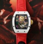 Richard Mille Best Copies Watch RM88 Smiley White Ceramic Fabic Nato Strap 42mm - Image 3