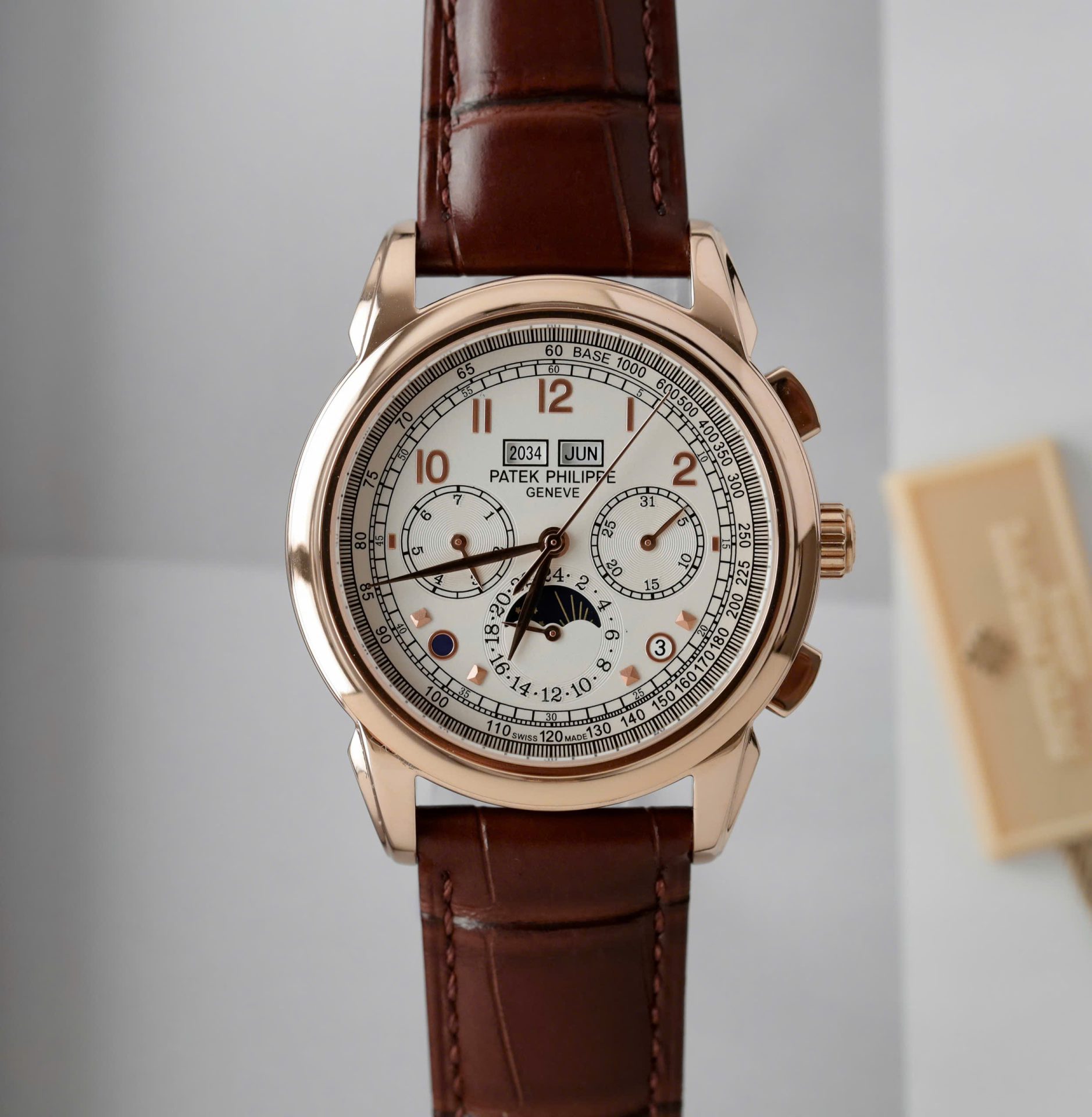 3DCB4CE7-D35A-EDC2-0628-7E9C20354EFC.jpg Patek Philippe Fake Watch Perpetal Calendar 5270 White Dial Leather Strap 41mm - Image 1