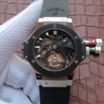 Replica Hublot Big Bang Ceramic Bezel Skeleton Tourbillon SS