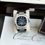 Patek Philippe Replica 11 Watch Nautilus 5712 Leather Strap Blue Black Dial GR Factory 40mm - Image 3
