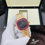 Patek Philippe Nautilus 5723 Copies Watch 18K Gold Wrapped + Synthetic Ruby 40mm - Image 6