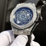 Hublot Replica 1:1 Watch Big Bang Sang Bleu Titanium With Full Stone 44mm - Image 5