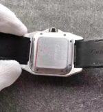 Replica Cartier Santos 100 33mm SS White Dial Black Leather Strap SEIKO NH05A - Image 6