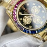 Rolex Replica 1:1 Watch Daytona Rainbow Yellow Gold Plated With Stone 40mm - Image 4