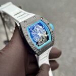 Richard Mille RM055 Full Carbon White Rubber Strap Replica 1:1 Watch 45mm - Image 3