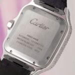 Cartier Santos With Moissanite Diamond Hong Kong Rep 11 Watch Leather Strap 39.8mm - Image 9