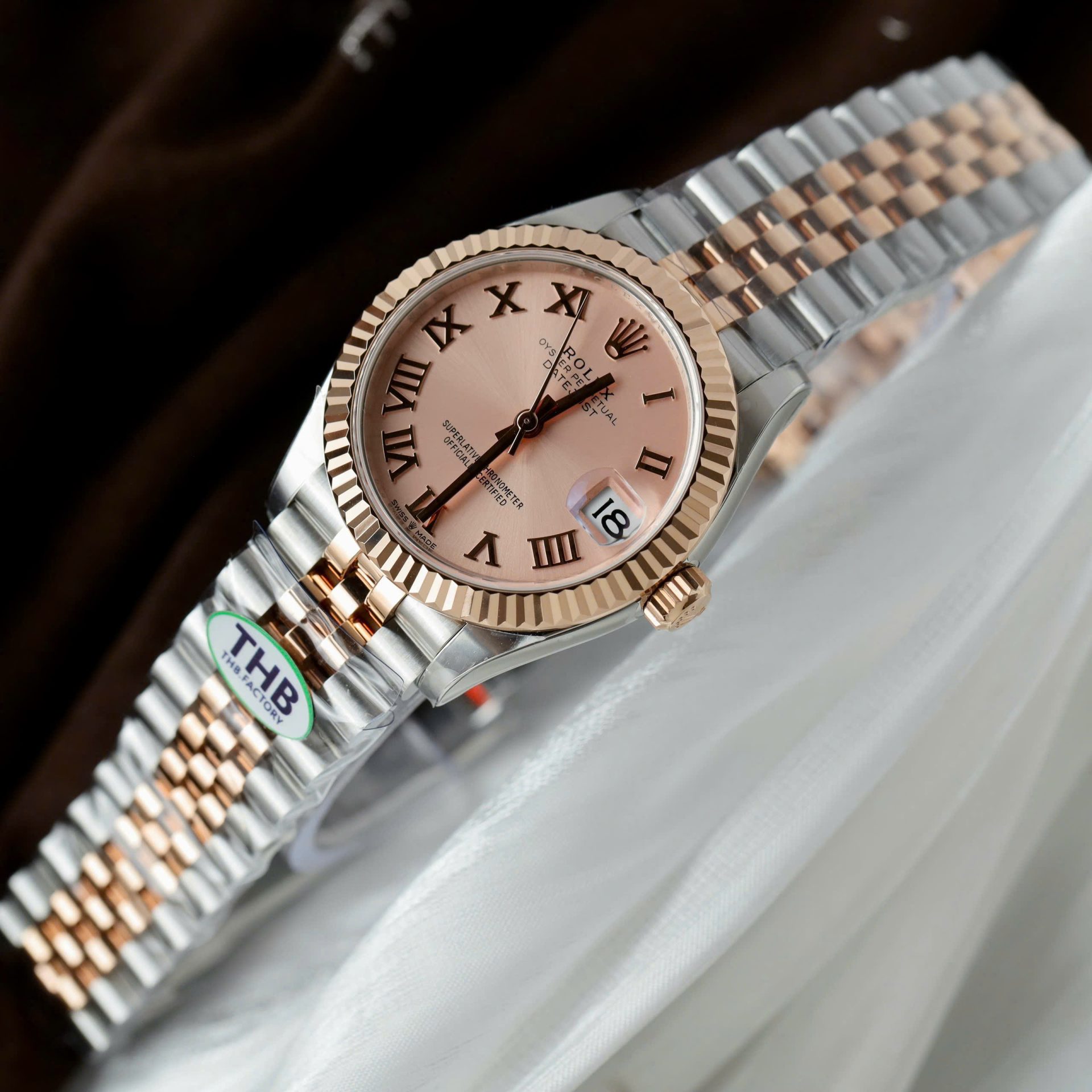 410A76B7-8CF3-1FB6-9BC9-BC90BB26CA77.jpg Rolex DateJust Luxury Fake Watches Pink Dial THB Factory 31mm - Image 1