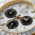 Rolex Daytona Meteorite Dial Copies Watch Gold Wrapped + Moisanite Baguette 40mm - Image 5