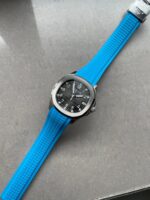 Replica PATEK PHILIPPE Aquanaut 5168G 42mm SS 3KF 1:1 Best Edition Black Dial on Light Blue Rubber Strap A324 V2 - Image 4