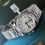 Rolex Day-Date Meteorite Dial Replica Watches Moissanite Diamonds Custom QF Factory 36mm - Image 4