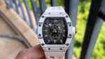 Richard Mille RM 022 Replica White Case White Strap Watch For Men ?C Skeletonized Dial And Carbon Fiber Case
