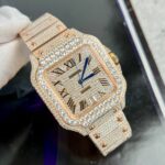 Cartier Santos Men s Full Diamond Replica Watch Highest Quality 39.8mm - Image 2