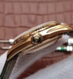 Replica Rolex Day-Date 118138 YG Green Dial Green Leather Strap A2836 - Image 4