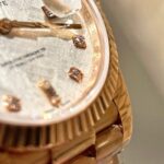 Rolex Replica Watch Day-Date Meteorite Dial With Moissanite Diamonds Hour Markers Custom Gold Wrapped GMF 40mm - Image 9