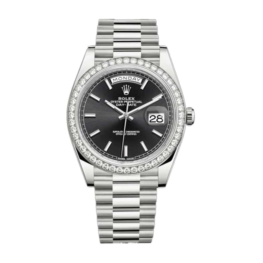 44166858-1A0E-4A6D-9AD8-13E0BC85410C.jpg Rolex DayDate Black Diamond Replica - Image 1