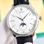 Rolex?? Cellini Moonphase-40mm-Leather-White(1:1 replica)